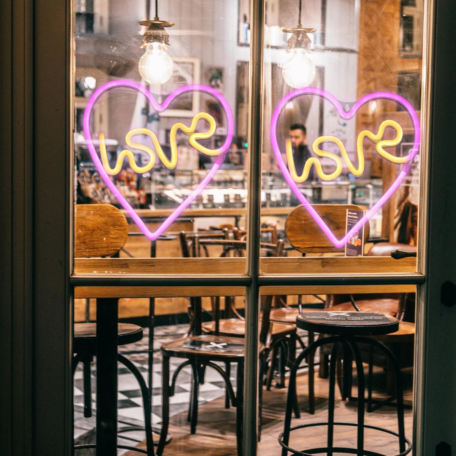

Heart Design Neon Light Sign Lamp Decorative Lights for Home Party Stage Lighting Effects Plastic Ornament