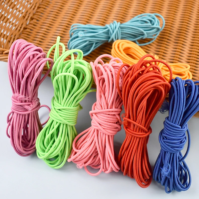 

10/20Meters 2.5mm Colorful Round Elastic Cord Rope for Clothes Pants Drawstring Hair Band Sewing DIY Accessories