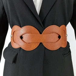 Designer Belts For Women High Quality Vintage Stretch Cummerbunds Female Waist Black Elastic Corset Belt Dress Brown Waistband