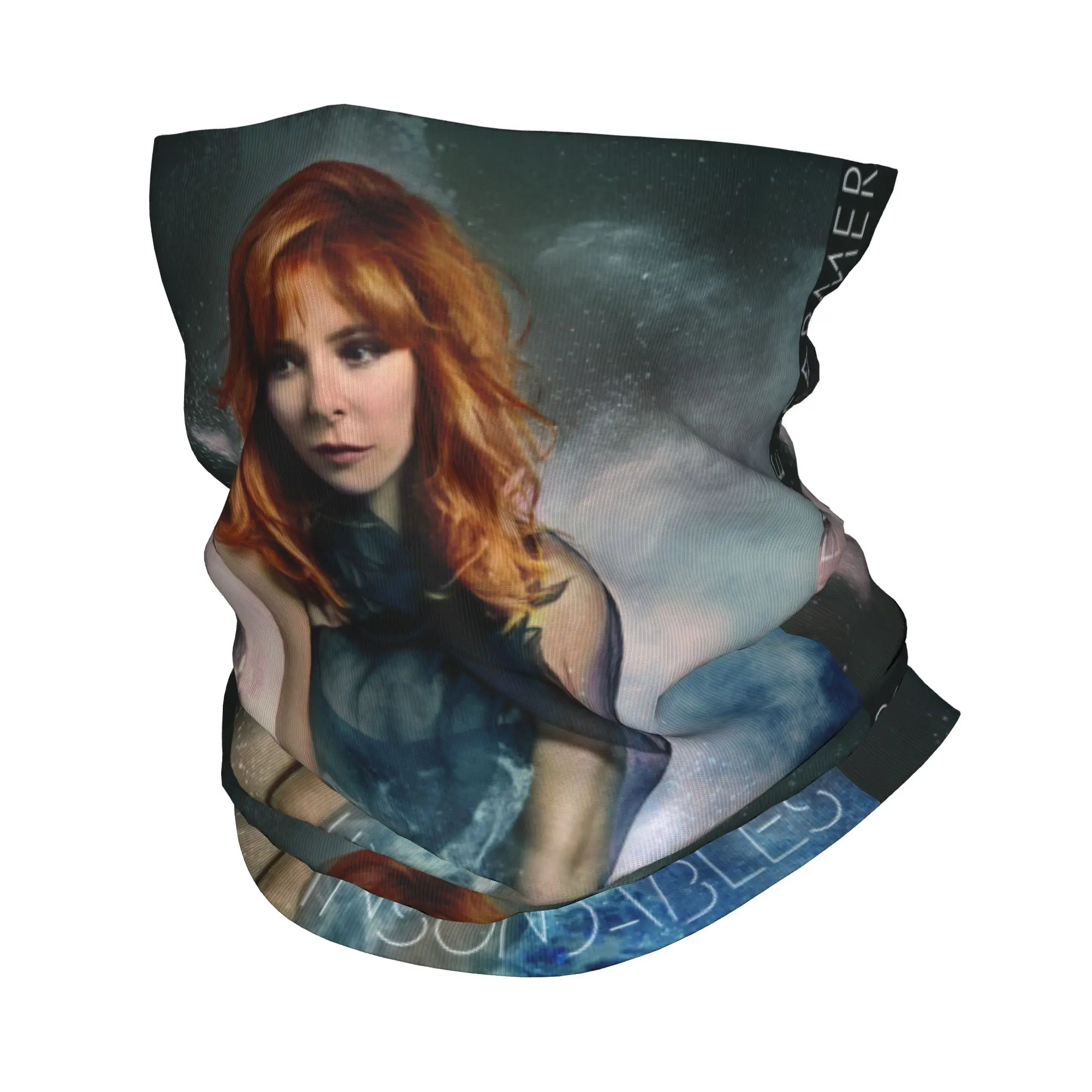 

Custom Mylene Farmer Bandana Winter Neck Warmer Men Windproof Wrap Face Scarf for Hiking French Singer Gaiter Headband
