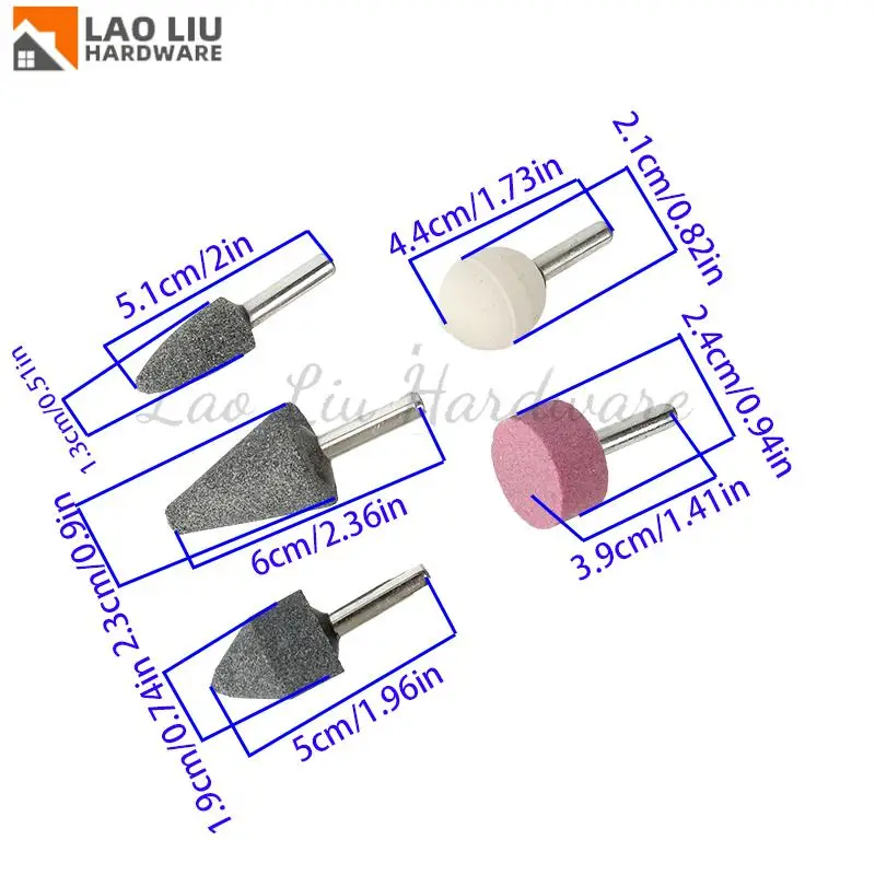 ل 5 قطع مجموعة السيراميك رأس مطحنة طحن مجموعة 3 مللي متر/6 مللي متر عرقوب قطر أداة تجليخ #3