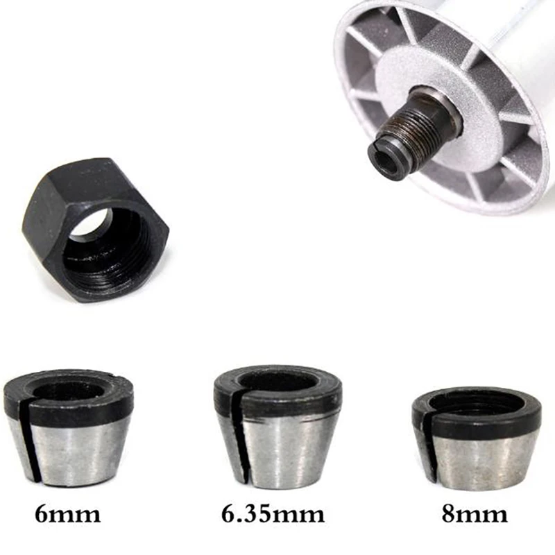 Hot! 3pc/lot 6mm/6.35mm/8mm High Precision Adapter Collet Shank Router Tool