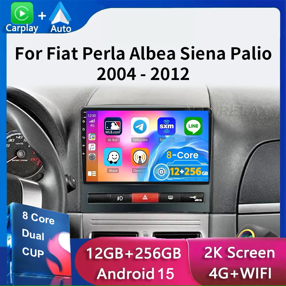 Rádio do carro de android 15 carplay para fiat strada palio sienina albea zotye perla idéia z200 2004-2014 multimídia 2din fm player de vídeo