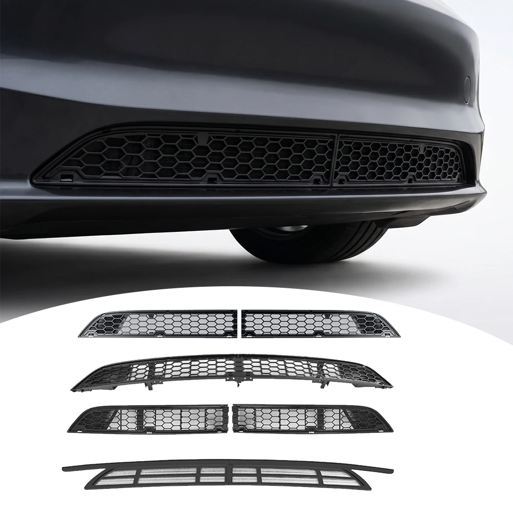 For Tesla MY 2021-2024 Model 3 Highland Split Detachable Insect-proof Net Front Bumper Insect Screen Bumper Protective Accessory