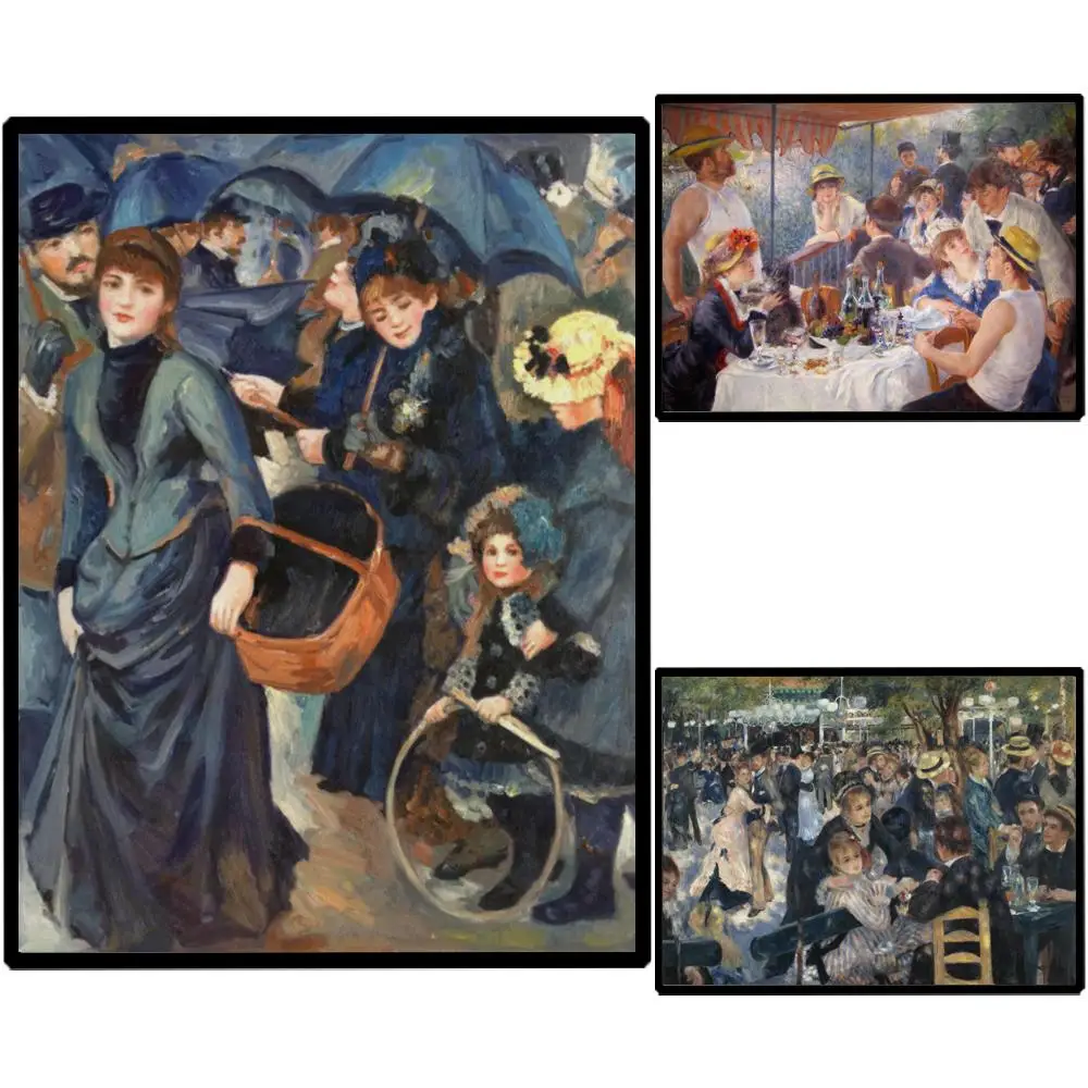 Dance at Moulin de la Galette Canvas Print HD Pierre-Auguste Renoir Large Wall Art Famous Impressionist Painting Home Decor