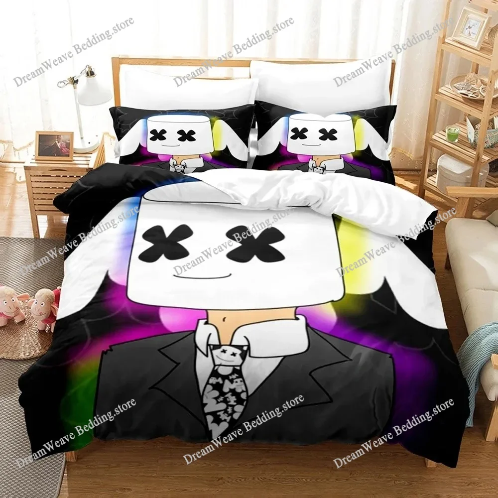 

DJ Marshmello Bedding Set Duvet Cover 3d Bedding Fashion Design Decoration King Duvet Cover Set Double Bed Set Bedding Sets