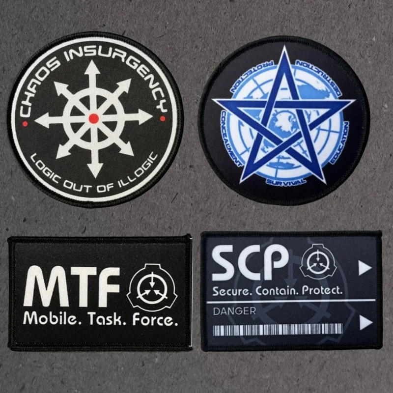Parche de moral táctico SCP, gancho y bucle con estampado, ropa militar, mochila, accesorios de decoración, pegatinas, brazaletes