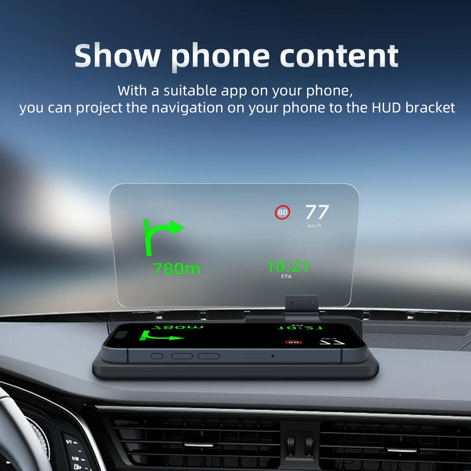 Support de téléphone universel pour voiture, support de montage pour navigateur GPS, budgétaire de smartphone noir pour HUD, support d'affichage tête haute OBD