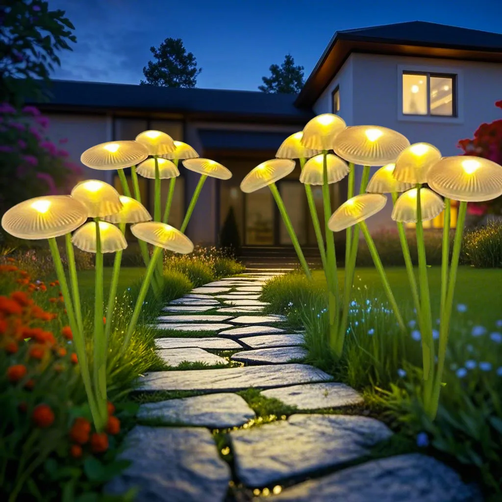 

Светодиодные грибные фонари на солнечной энергии, уличные атмосферные фонари для двора, газонные фонари, декоративные фонари, солнечные газонные садовые лампы