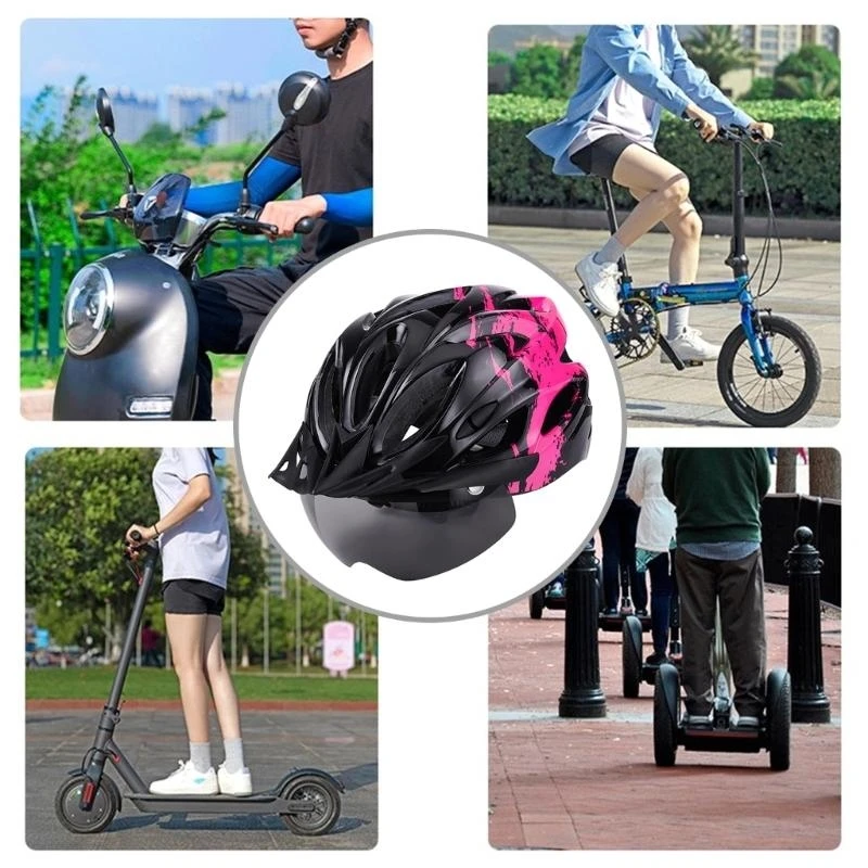 

Unisex Cycling Helmets with Removable Goggles for Women Men Adjustable Adult Mountain Bike Helmets for Cycling 69HD