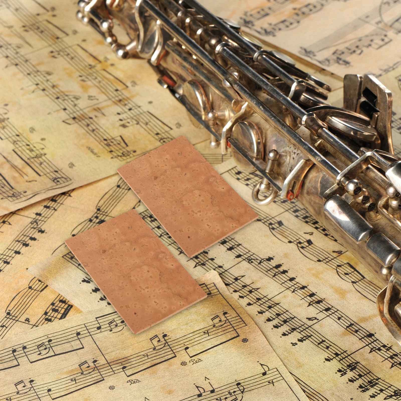 

2Pcs Saxophone Mouthpiece Cork Sheets Tenor Sax Neck Replacement Repair Pads Durable Sax Accessories for Musicians