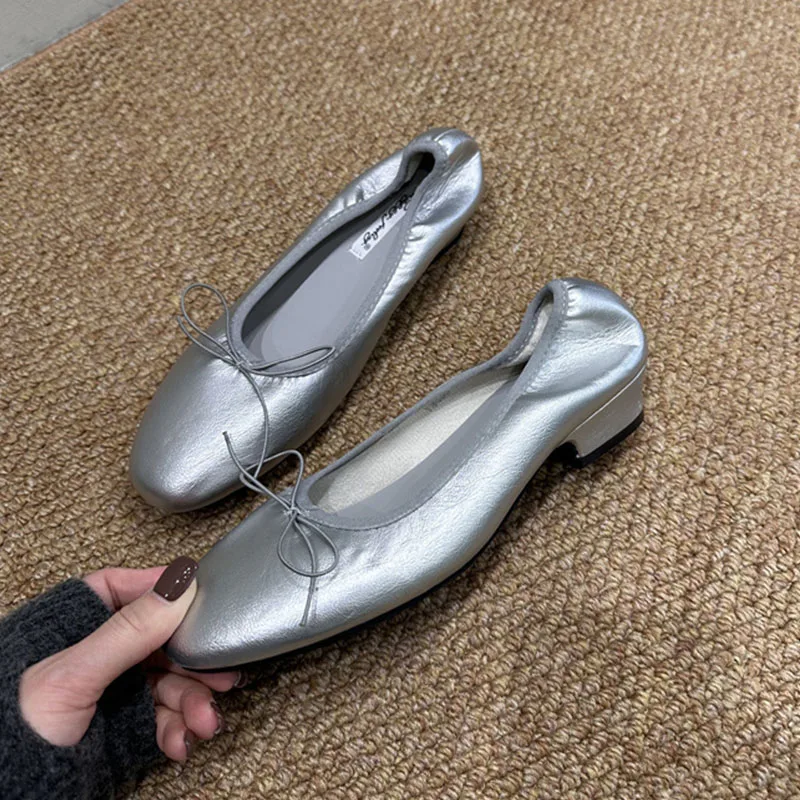 2025 New Female Shallow Women Ballet Flats Dance Shoes With Low Heel  Footwear Fashion Round Toe Ladies Flats Slip On Shoes - AliExpress 322