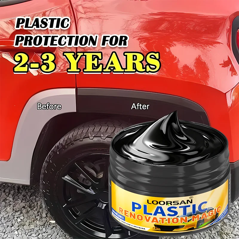 LOORSAN New Plastic Renovation Magic Cream - 30ml Car Plastic Restorer, Anti-Aging, Easy to Use, Long-lasting Shine, Revitalize