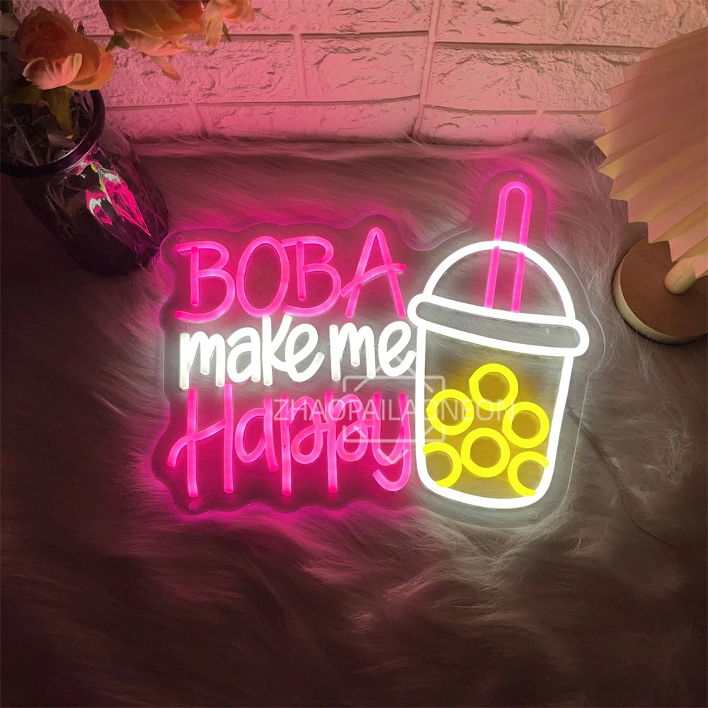 Boba Neon Led Signs Bubble Tea Coffee Bar Neon LED Lights USB Bedroom Cafe Pub Club Decoration Party Room Wall Decor Neon Signs