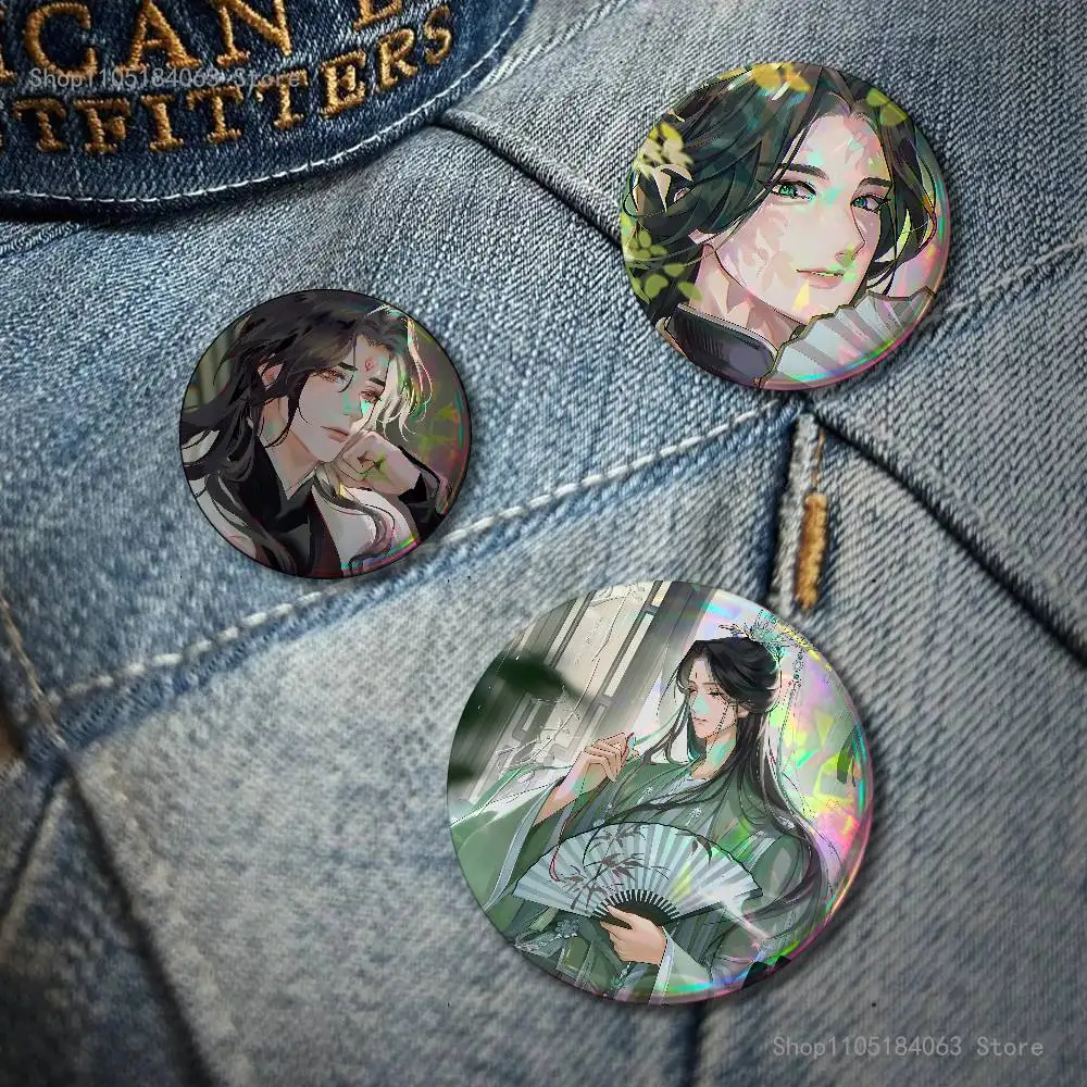 Anime S-Scum Villains Self Saving System Creative Round Badge Button Pin Bag Decor Fans Collection Friends Gift Brooch