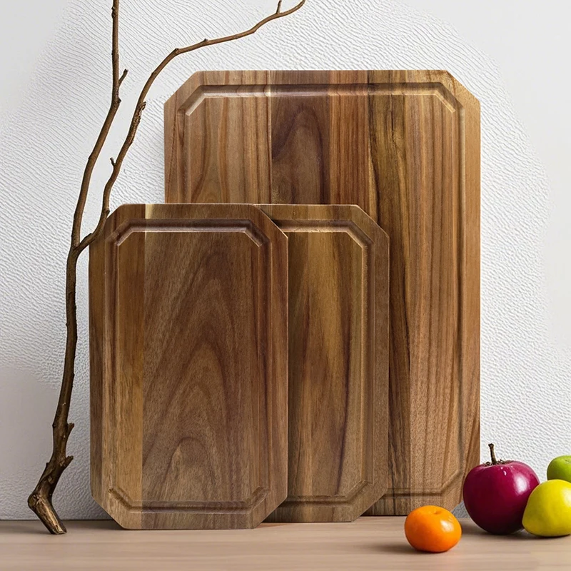 

Набор из 3 предметов, разделочная доска из дерева акации для кухни, бордюрная доска для мяса и овощей, разделочная доска для домашнего общежития