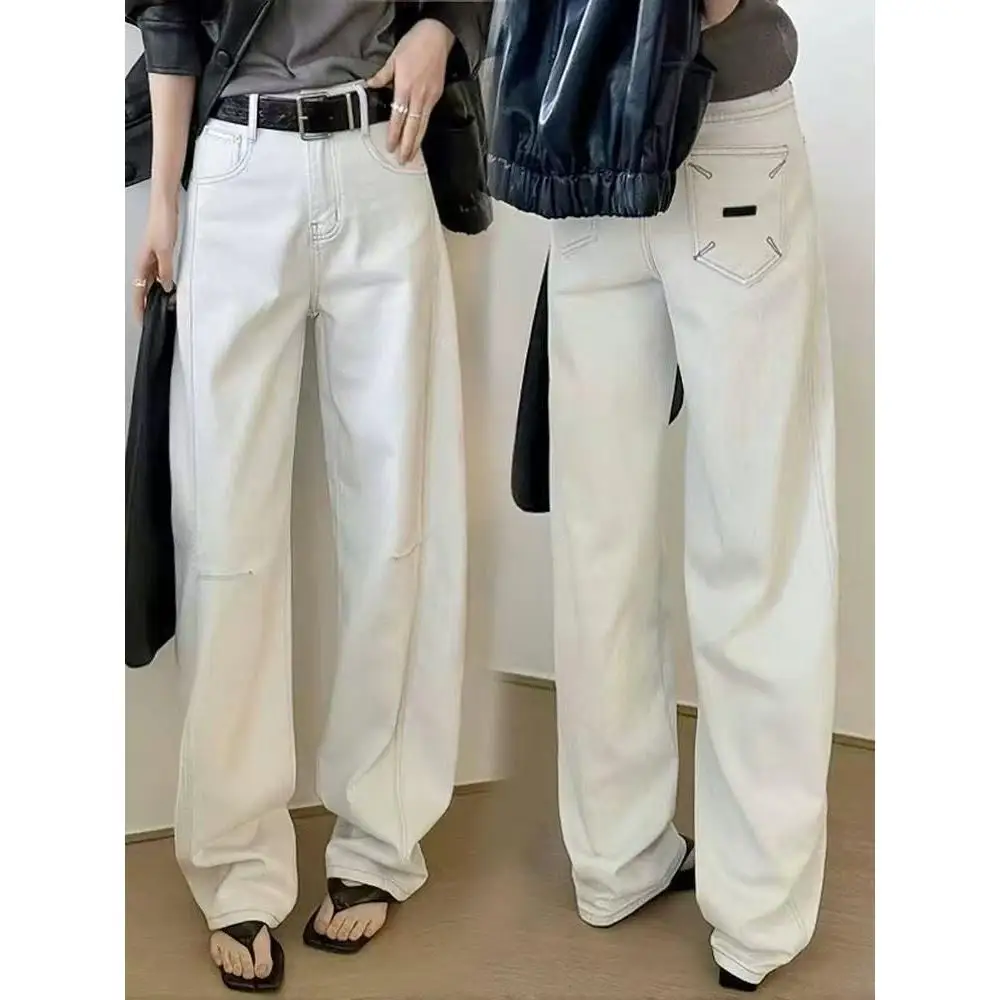 

American High Street Sle Women's Skinny Jeans Lace Splicing Bell Bot High Waist Slimming Spring Autumn New Arrival