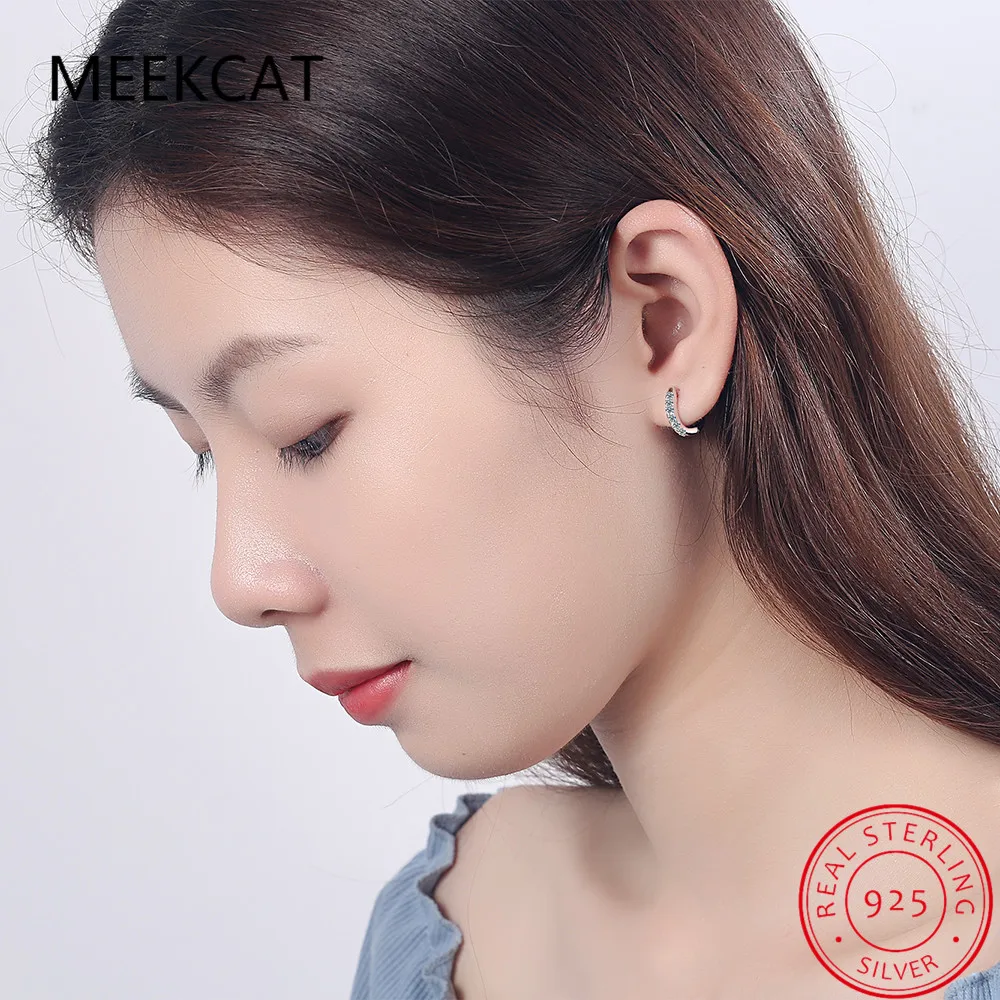 3mm D Color Moissanite Earrings 925 Sterling Sliver Plated White Gold Hoop Earring for Women Wedding Party Fine Jewelry
