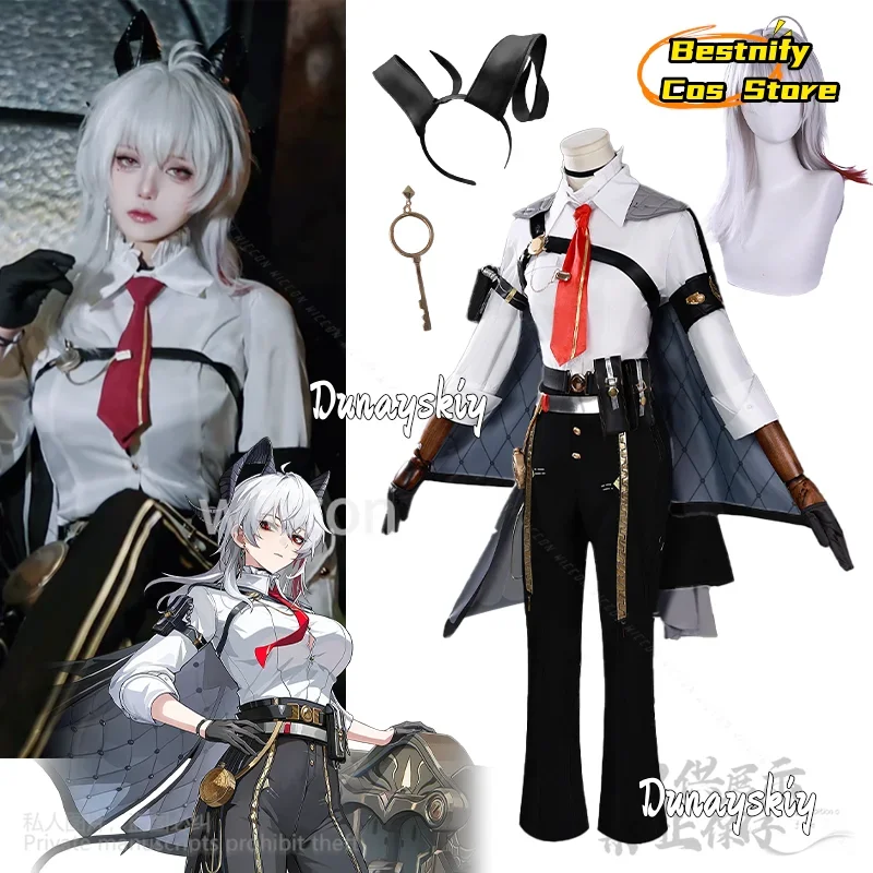 CosplayZani تأثيري لعبة Wuthering موجات أنيمي زي OL موحدة مثير كيب التعادل دعوى السراويل أغطية الرأس القرن القرط Jirai Kei Custo