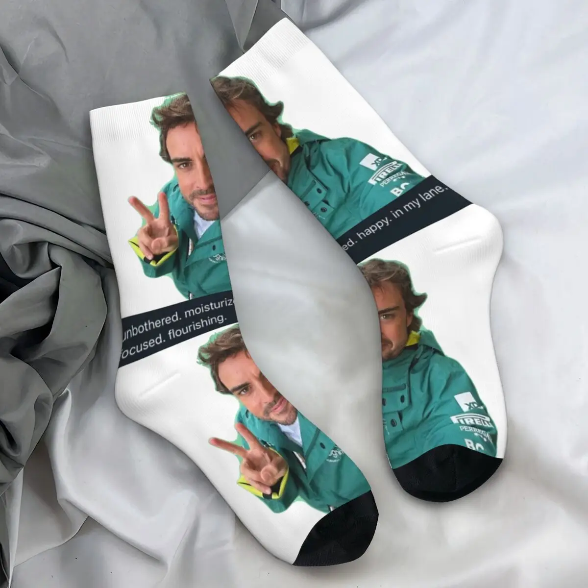 Fernando Alonso (2) Socks Autumn Stockings Funny Men\'s Soft Breathable Socks Custom Climbing Anti Skid Socks