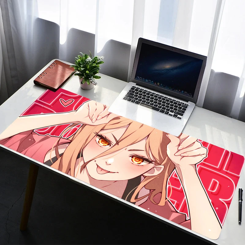

Mouse Pad Non Slip Rubber Mousepad Laptop Gamer Cabinet Keyboard Pad Office Computer Gaming Desk C-chainsaw Man Power Mouse Mat