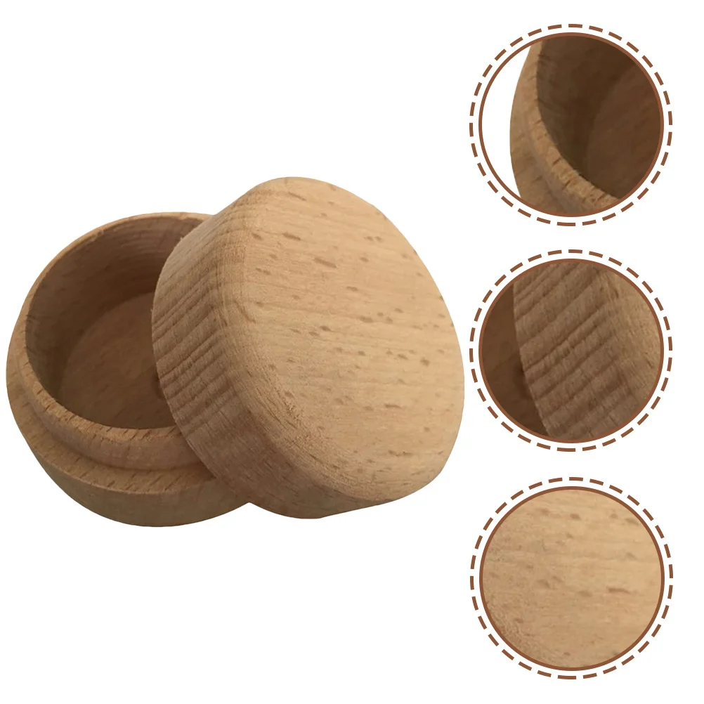 

3Pcs Round Wooden Ring Box Natural Jewelry Storage Container for Proposal Engagement Wedding Ring Box Round Shaped Boxes