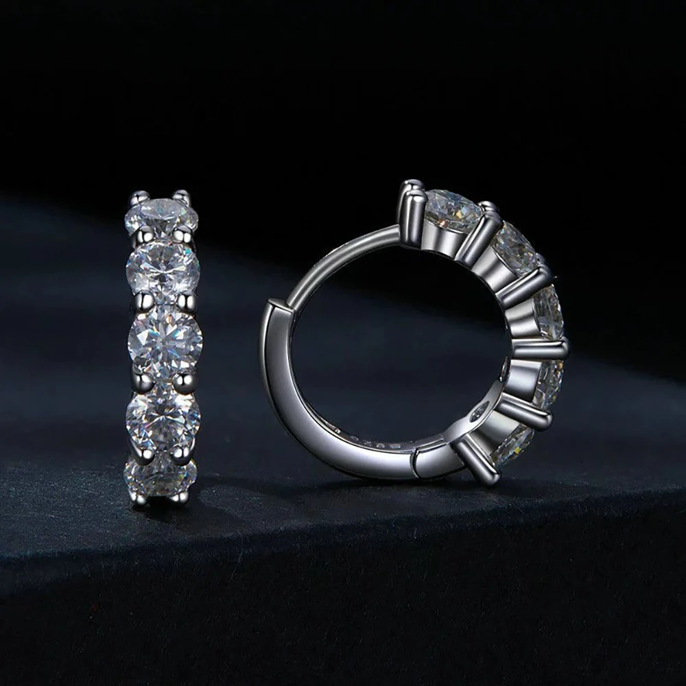 JoyceJelly Ohrstecker aus 925er-Sterlingsilber mit Moissanit-Diamant, 1 CT/2 CT, Rundschliff, Ohrhaken, Damen-Ohrringe, Hochzeit, edler Schmuck – Detail 13