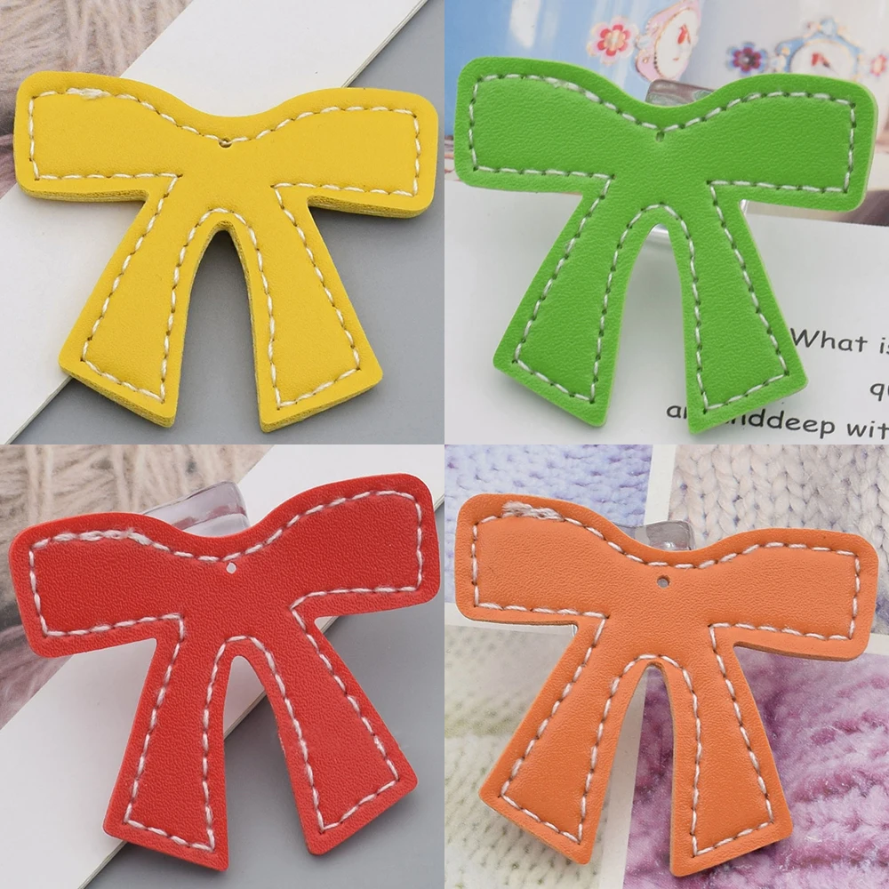 

12pcs Leather Bow Pendant Jewelry Accessories Charms Jewelry Making Keychain Pendants Mobile Phone Cases Car Accessories