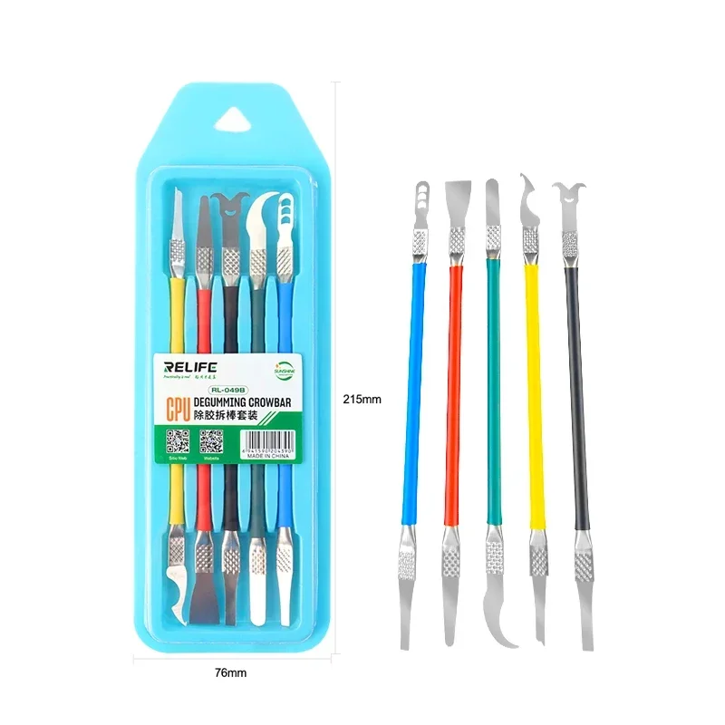 Relife RL-049B ชุดเครื่องงัดกำจัดกาวอเนกประสงค์สำหรับโทรศัพท์มือถือชิปมาเธอร์บอร์ดซีพียูเครื่องงัดถอดกาว