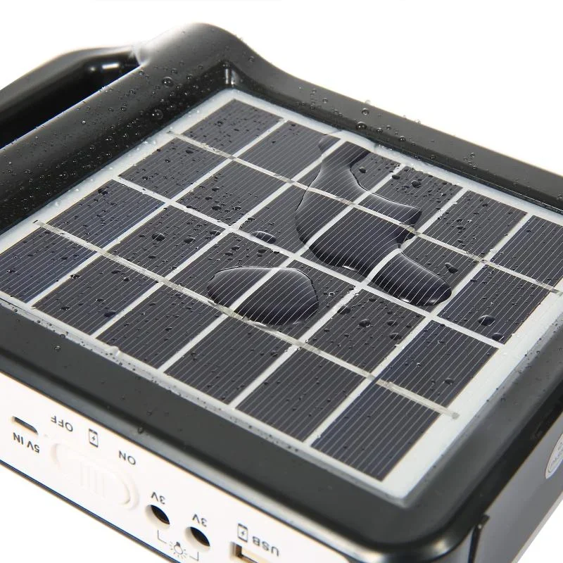 15W Rechargeable Solar Panel Power Storage Generator Kit Portable USB Charger With Lamp Lighting Home Solar Energy System