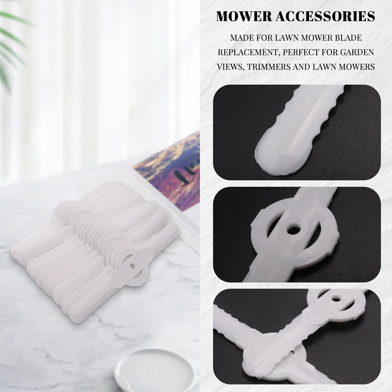 شفرات تشذيب العشب البلاستيكية ، أداة حديقة لاسلكية ، ملحقات جزازة العشب ، شفرة ، 20 *