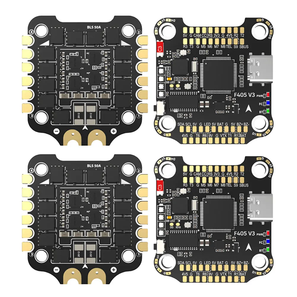 F405 V3 3-6S 30X30 FC&ESC FPV Stack BLHELIS 50A 4in1 ESC BMI270 Wireless Betaflight Configuration for FPV Freestyle Drone Model