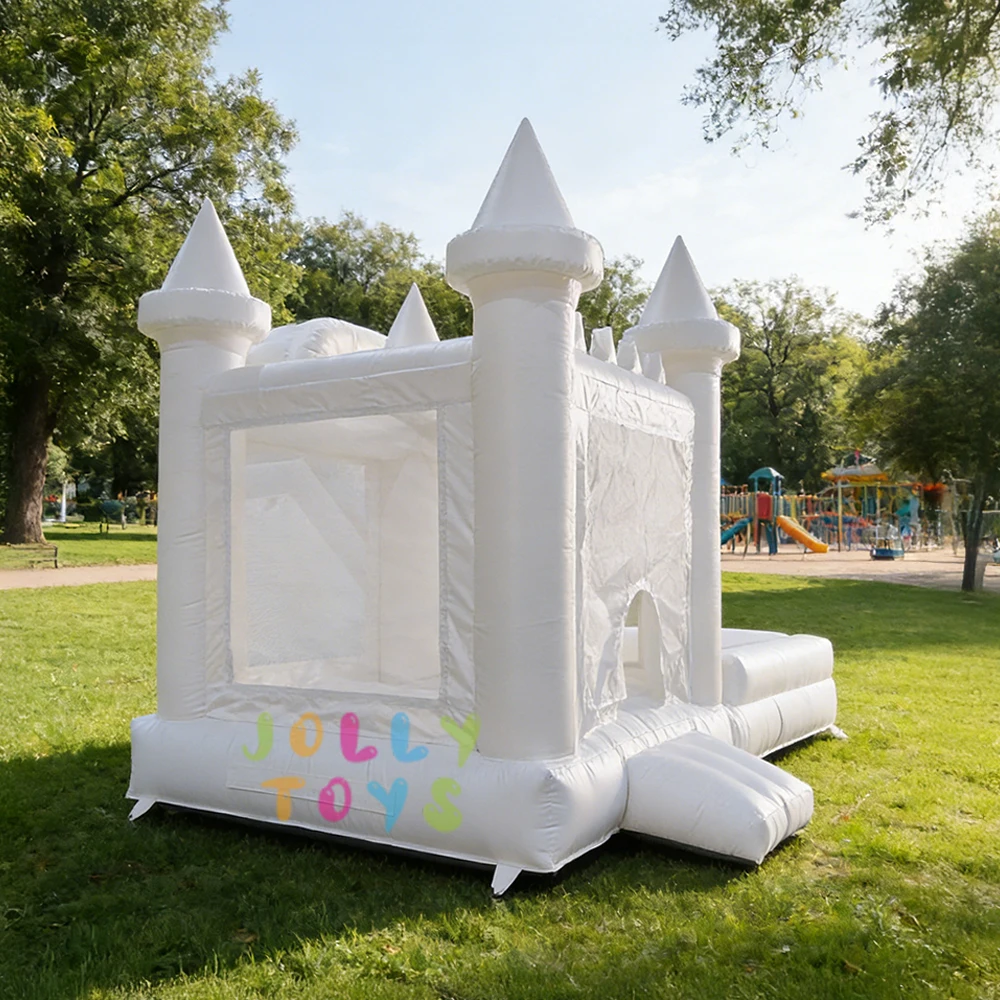 Castelo de salto inflável interno e externo, conjunto com ventilador incluído, castelo inflável branco perfeito para festa infantil