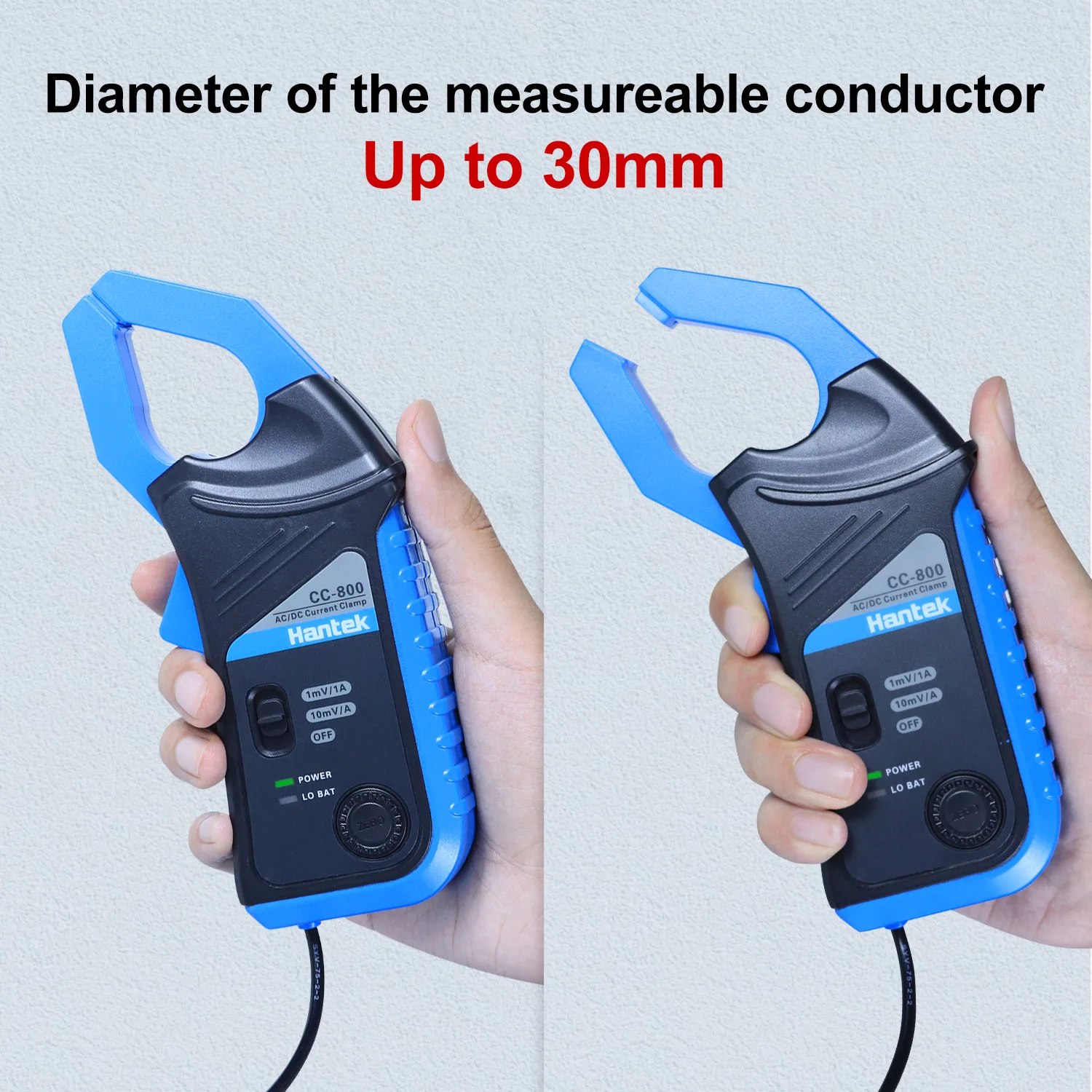 Hantek CC-800 AC/DC Current Clamp Probe 5KHz Bandwidth 500A/800A with BNC Connector use for oscilloscope