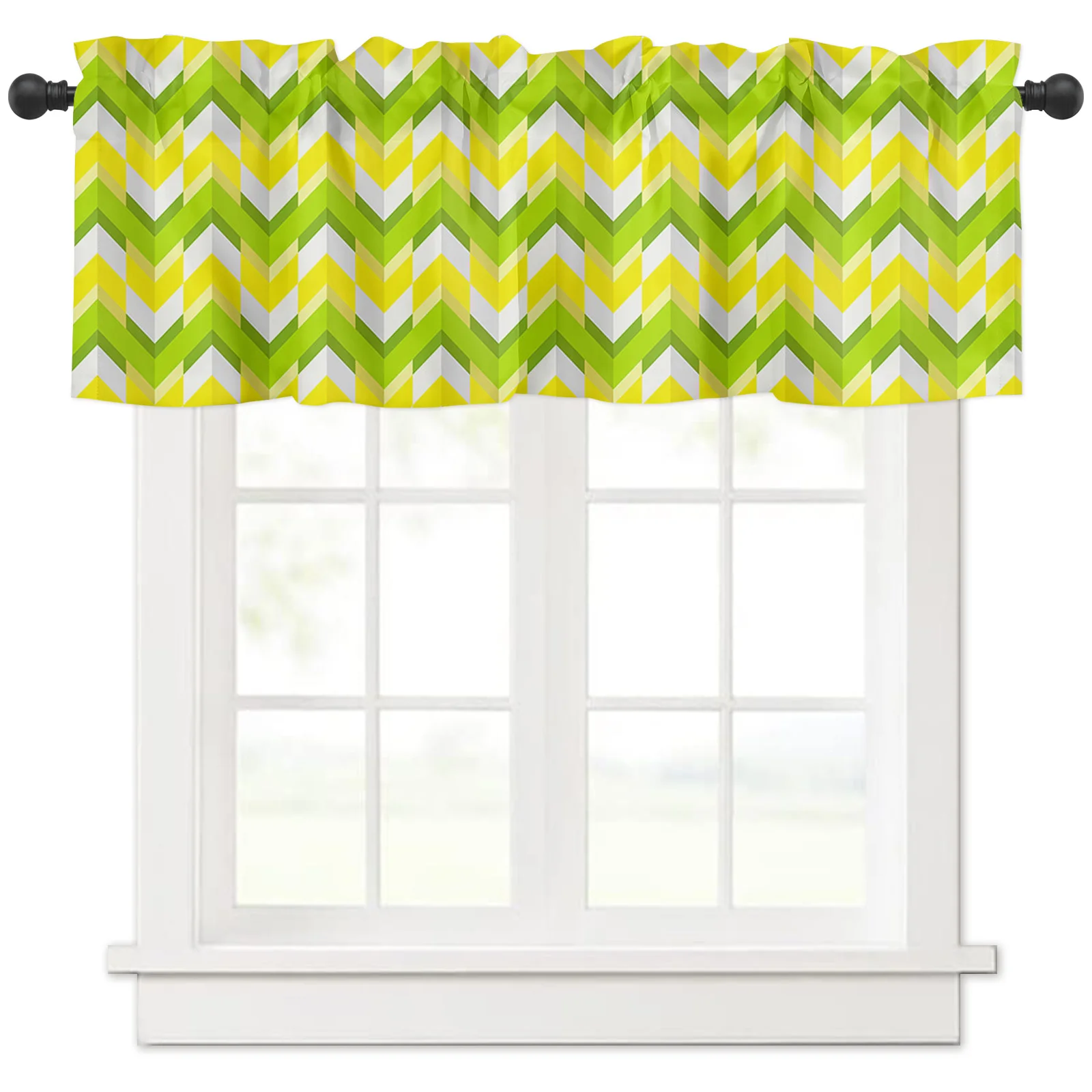 ZEDLIYU Valances for Windows Kitchen Living Room Small Window Valance Modern Geometric 1 Panel, 54 x 18 Inch