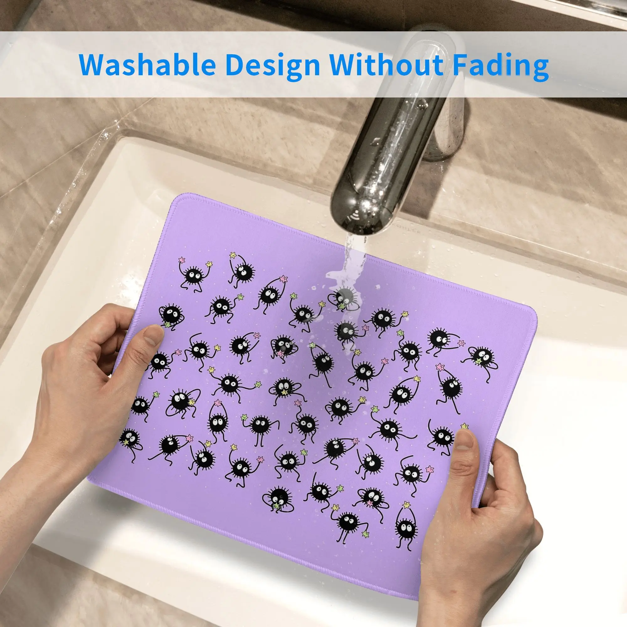 연기 당파 파티 보라색 마우스 패드 컴퓨터 키보드 마우스 매트 게이머 PC 노트북 책상 매트 사무용품 테이블 매트