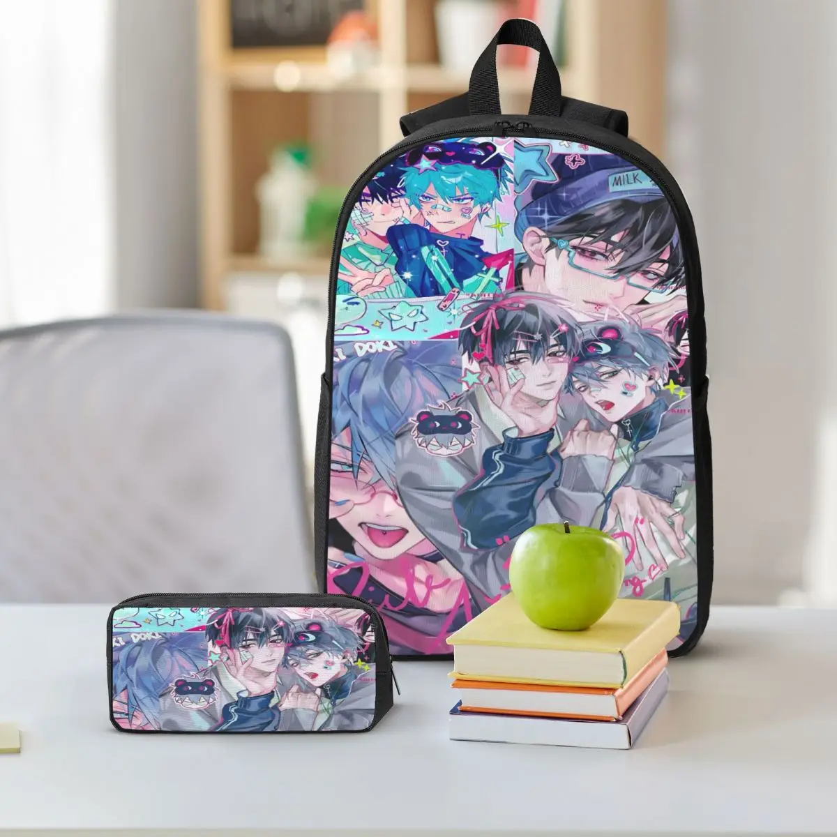 3 pezzi Ivan Alien Stage Anime borse da scuola Set per Boy Girl Scatole per matite Set di zaini con scatola per il pranzo per studenti delle scuole Zaino