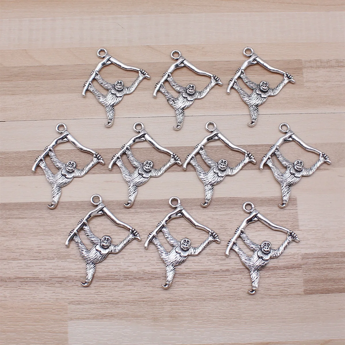 IFOCUS 10pcs/Lot Orangutan Monkey Charms For DIY Jewelry Making Zinc Alloy 39x32mm/1.54x1.26inch