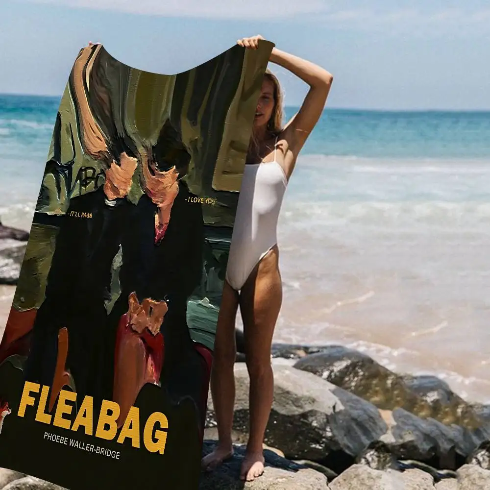 Fleabag Tv Show Canvas Beach Towel Colorful Bath Towels for Girl Microfiber Quick Dry Custom Sand Free Beach Yoga Spa Gym Pool