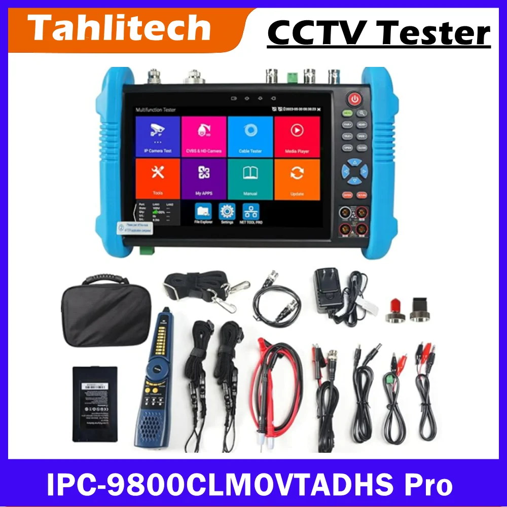Tester CCTV 8K IPC Tester 8MP AHD CVI TVI Camera Testing Tool UTP Cable Tester POE Power Output HDMI VGA CCTV Monitor IPC-9800AD