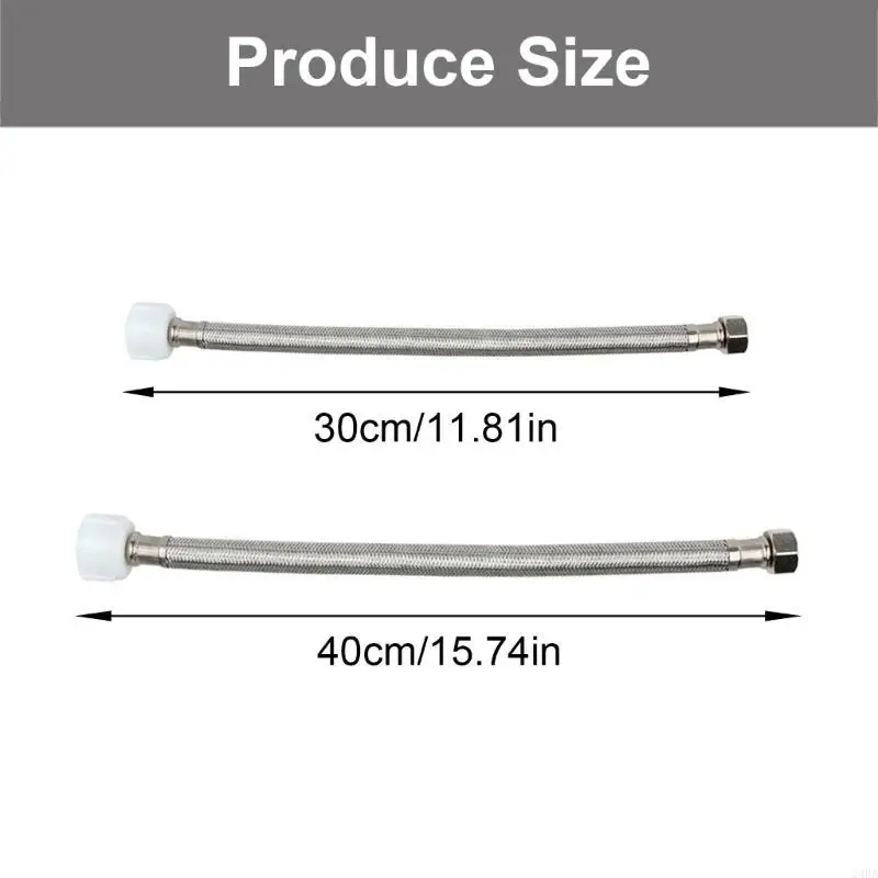 24BA Stainless Steel Toilet Supply Line Flexible Toilet Connector 3/8inch to 1/2inch