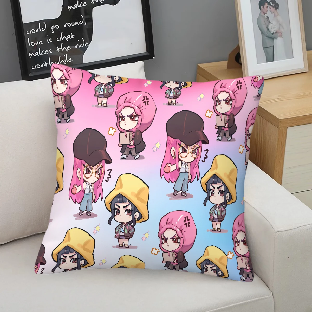 

Супермилая подушка-чеби K-Pop с наполнителем из мягкого полиэстера, декоративная подушка для фанатов K-Pop, идеальный подарок для спальни, общежития, дивана