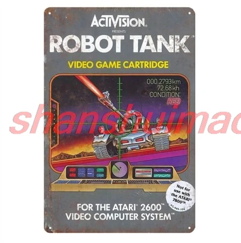 Robot Tank Retro Video Game Metal Poster - Tin Sign - Size 20*30cm sign