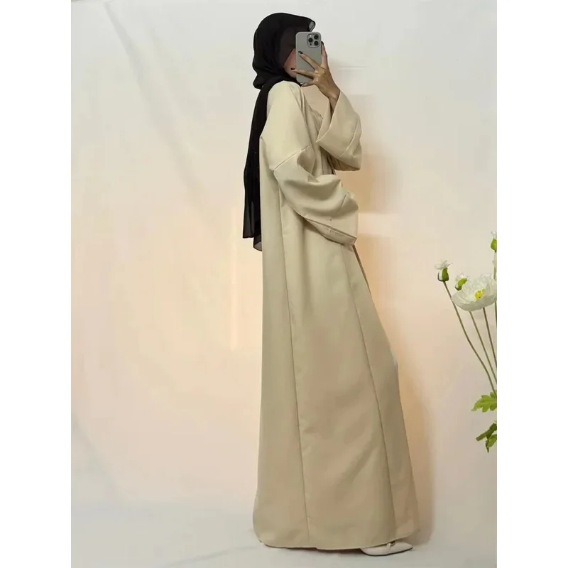 JINIA เปิดด้านหน้า Abaya มุสลิม Kaftans เสื้อผ้าอิสลามแขนยาวหลวม Maxi ชุดผู้หญิง Jilbabs Abayas ดูไบ Robe Caftan