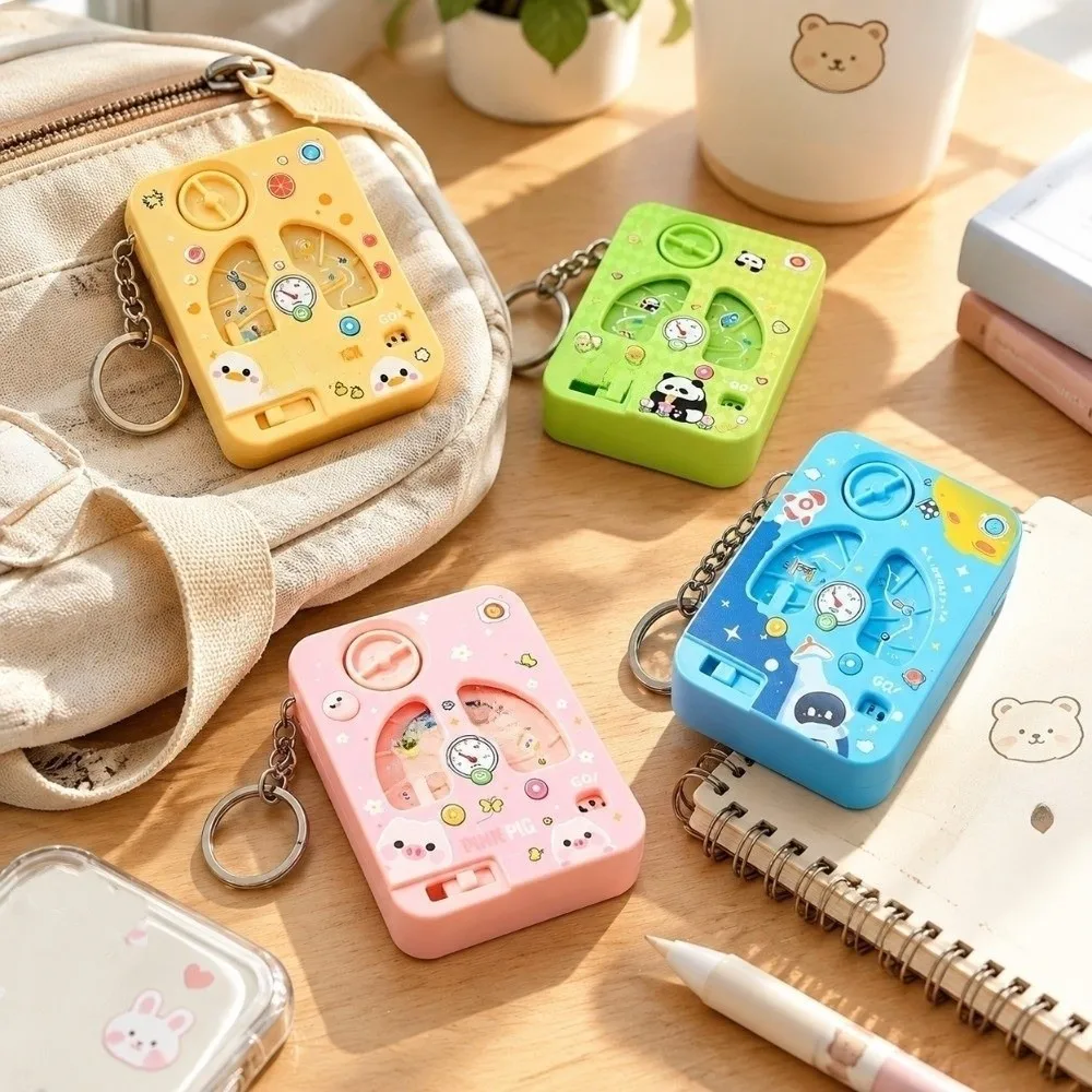 Decision Maker Game Console Keychain Entertainment Funny Racing Challenge Game Key Chain Cartoon Bag Hanging Pendant Bag