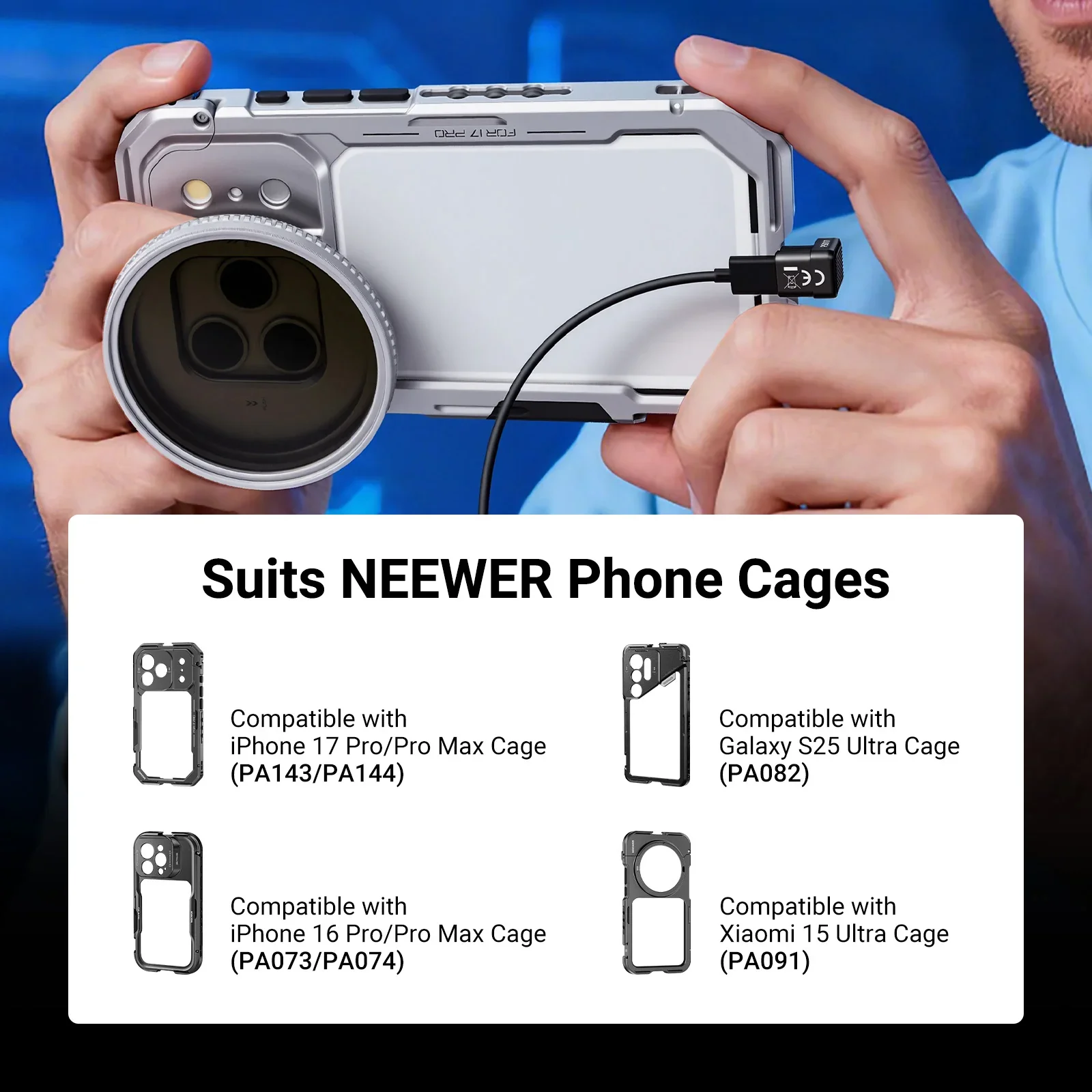 NEEWER PS017 180° U-Shaped USB Type C OTG Adapter, Angled USB-C Male to Female Connector for Smartphone Vlog Shooting