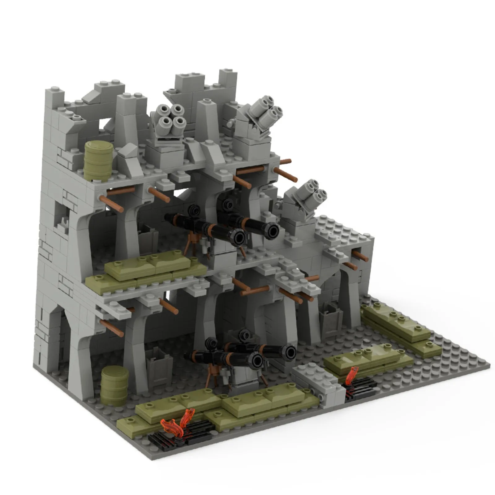 

Military Building Blocks Toy for Kids - Recoilless Gun Base Model with Small Bricks