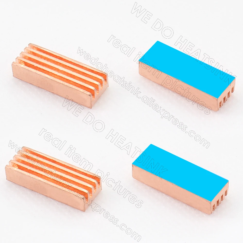 Disipador de calor cuadrado de cobre, disipador térmico autoadhesivo pretérmico para Raspberry Pi, VGA, RAM, enfriador, 10x10x7mm