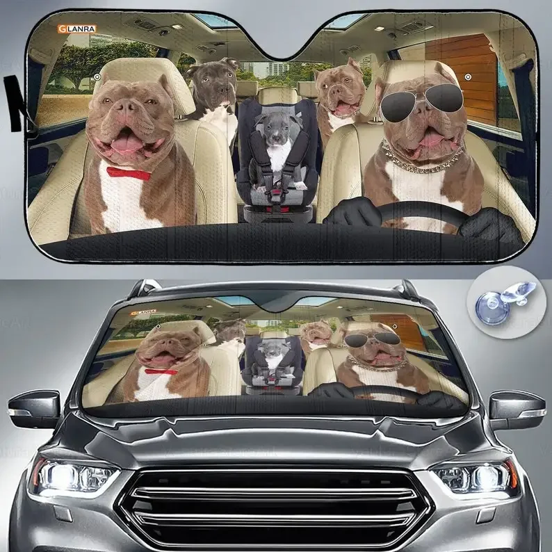 Pitbull Car Sunshade, Pitbull Lover, Pitbull Car Decor, Gift For Dad, Auto Sunshade, Dog Car Sun Protector PHT052205G01