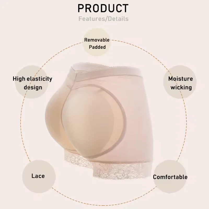 Women Sexy Butt Lifter Shaper Panties Hip Pads Lace Shapewear Push Up Booty Enhancer Control Fajas Invisible Underwear Fake Ass